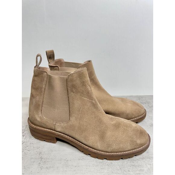 Steve Madden Chelsea Boots Size 10 Tan Suede Block Heel - Picture 1 of 9